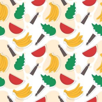 Happy Kwanzaa Holiday African Seamless Pattern Design with Festival Style Element on Template Hand Drawn Cartoon Flat Illustration