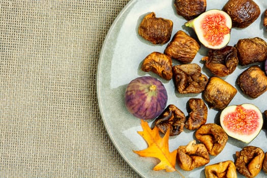 Fig tree fruits, dried candied figs. Dried fruit, autumn sweet