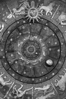 Astrology and alchemy sign background illustration - black