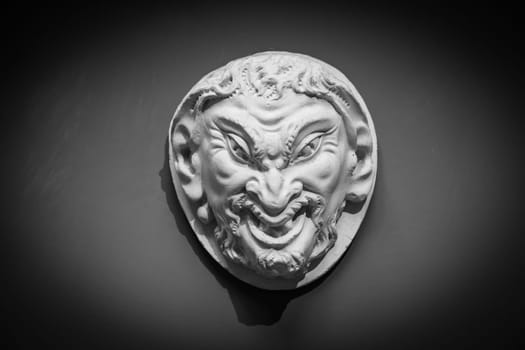 Demon head with copy space. Demonic monster evil face