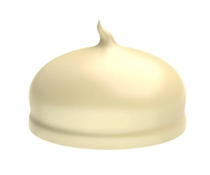Marshmallow coated with white chocolate on white background