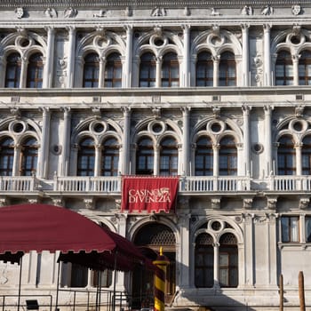 Venice, Italy - Sept 5, 2022: Palazzo Ca Vendramin Calergi, considered to be oneth most elgant examples of the Venetian Renaissance on the Canal Grande, is th seat of Casino di Venezia