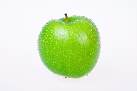 Green apple over white background - isolated