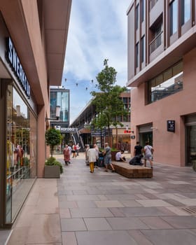Istanbul, Turkey - August 31, 2022: Internal passage at Galataport, a mixed use development located along shore of Bosphorus strait, in Karakoy district