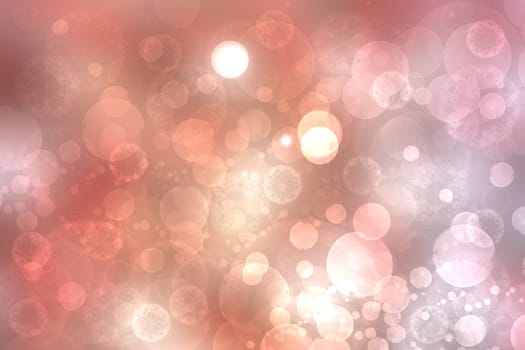 A festive abstract gradient orange pink red background texture with glitter defocused sparkle bokeh circles and stars. Card concept for Happy New Year, party invitation, valentine or other holidays.