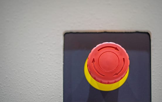 Emergency button stop red off safety control