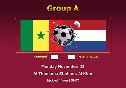 Concept 3d illustration group stage of World Cup Qatar 2022 championship.