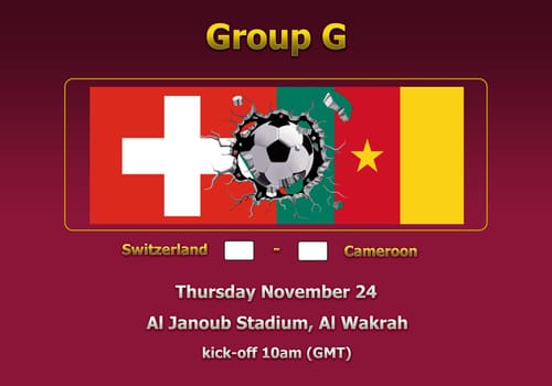 Concept 3d illustration group stage of World Cup Qatar 2022 championship.