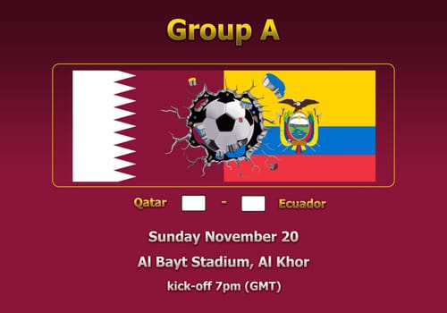 Concept 3d illustration group stage of World Cup Qatar 2022 championship.