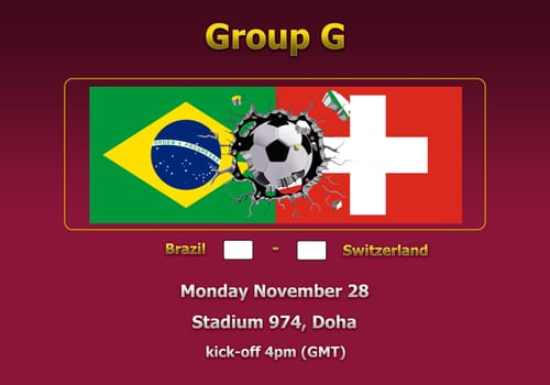 Concept 3d illustration group stage of World Cup Qatar 2022 championship.