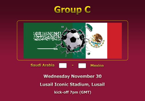 Concept 3d illustration group stage of World Cup Qatar 2022 championship.
