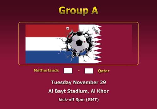 Concept 3d illustration group stage of World Cup Qatar 2022 championship.