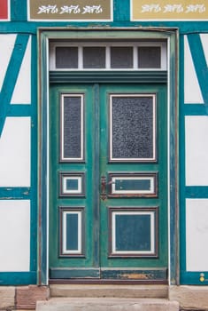 old door of house in Witzenhausen, Hessen, Germany