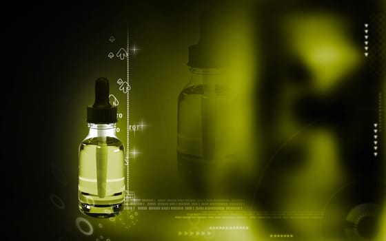 Digital illustration of medicine in colour background