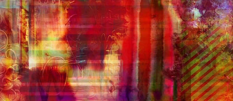 mixed media painting - textures collage
