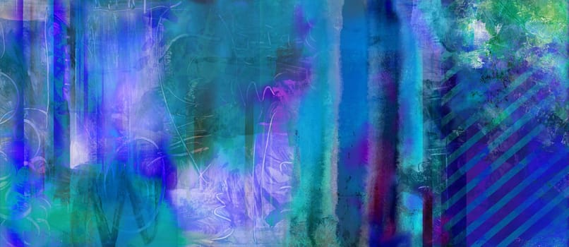 mixed media painting - textures collage