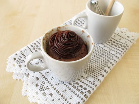 Nougat Mug Cake with Chocolate Topping