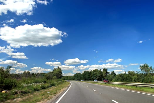 A 2 lane road in the countryside
