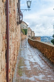 Tuscany landscape in a little old town