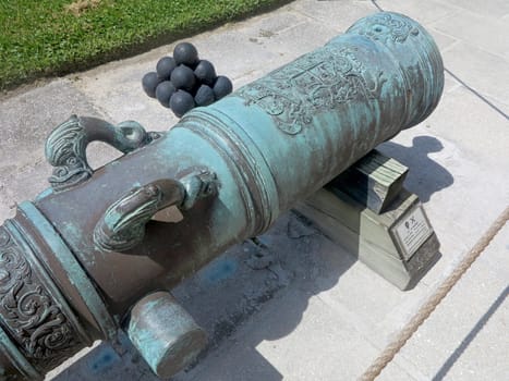 A Cannon at the Castillo de San Marcos Fort in St Augustine, Florida.