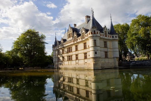 chateau azay-le-rideau in loire valley, france