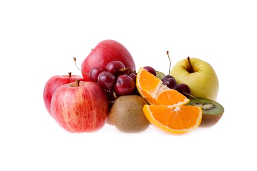 set of fruits isolated on white background