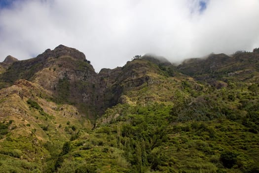 Beautiful green mountains of Madeira island, Portugal
