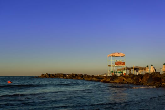 View of a lookout tower on the cliff