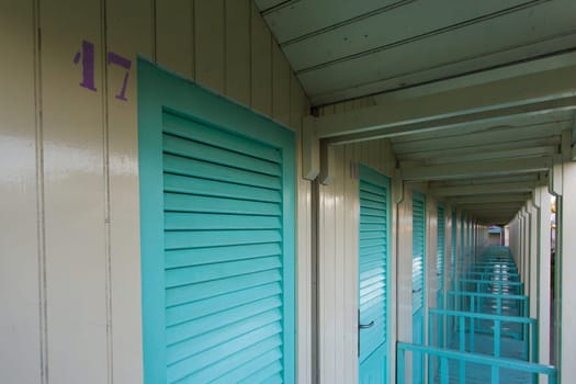 Row of cabins that lead to' infinity
