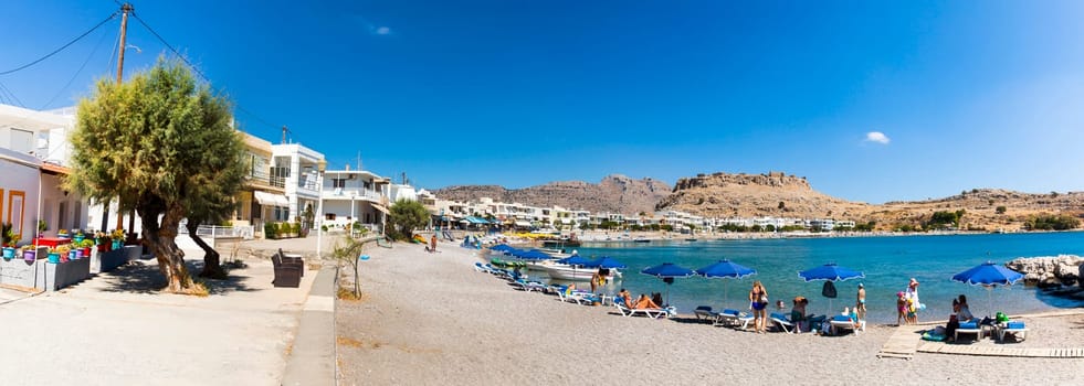 Panoramic view of the coast of the beach of Haraki