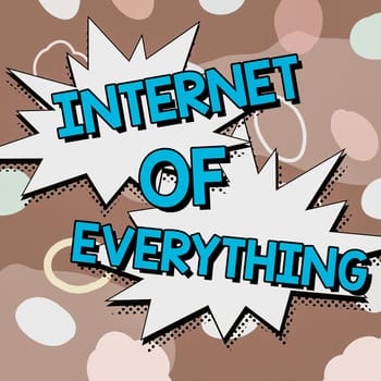 Writing displaying text Internet Of Everything, Business idea smart modern city and wireless communication network