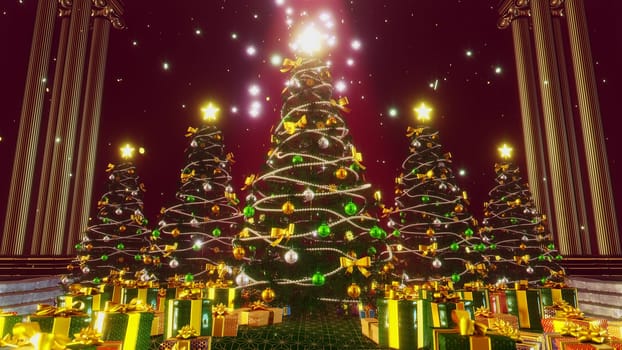 3D illustration Background for advertising and wallpaper in festival  and Christmas scene. 3D rendering in decorative concept.