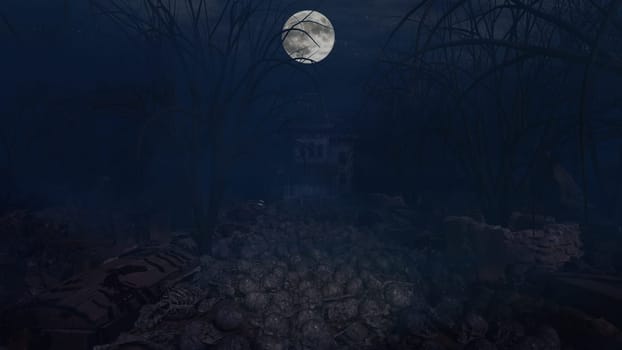 3D illustration Background for advertising and wallpaper in scary and horror scene. 3D rendering in decorative concept.