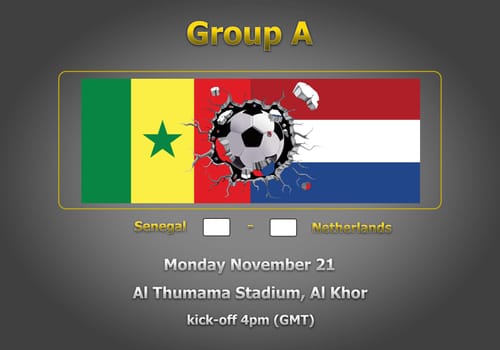 Concept 3d illustration group stage of World Cup Qatar 2022 championship.