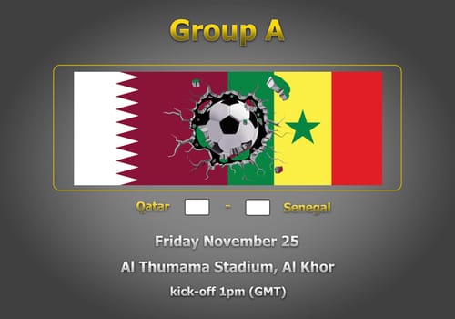 Concept 3d illustration group stage of World Cup Qatar 2022 championship.