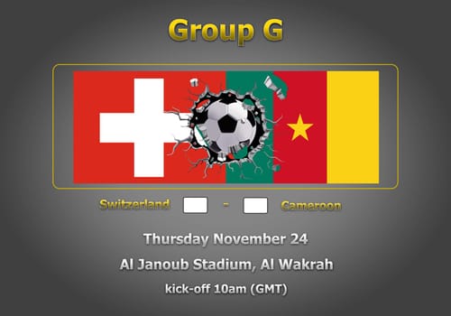 Concept 3d illustration group stage of World Cup Qatar 2022 championship.
