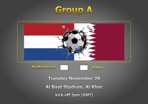 Concept 3d illustration group stage of World Cup Qatar 2022 championship.
