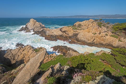 Foaming Water in a Coastal Inlet in Point Lobos State Natural Reserve in California