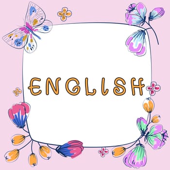Writing displaying text English, Business showcase possible communication between countries the only common language