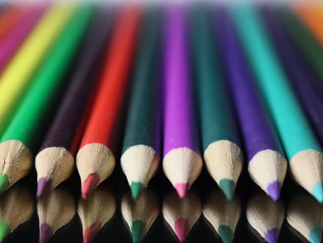 colored pencil blue green yellow many wood drawing