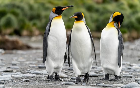 King Penguin - (APTENODYTES PATAGONICUS) Gold Harbour Colony - scenic bay on South Georgia