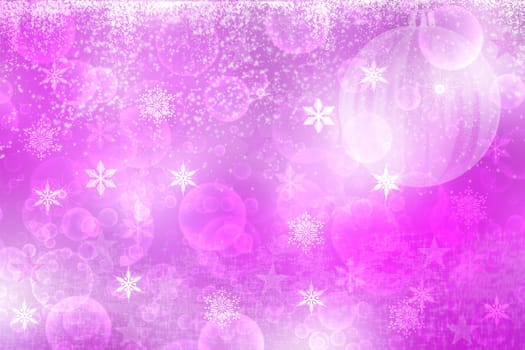 Abstract blurred festive delicate winter christmas or Happy New Year background with shiny pink and white bokeh lighted stars. Space for your design. Card concept.