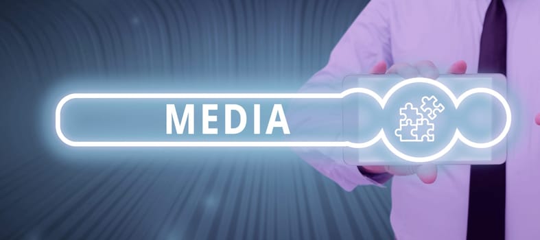 Conceptual display Media, Conceptual photo communication outlets or tools used to store and deliver information