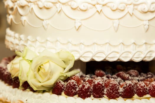 Close-up view of a wedding cake