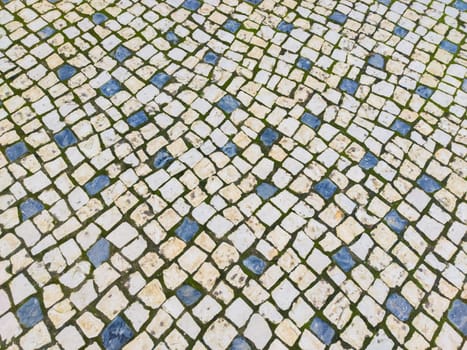 Traditional portuguese pavement. Patterned surface