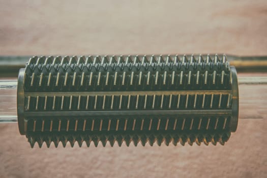 Backlash golden in close up metal background