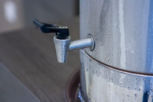 Cooler water in tank stainless steel and steam