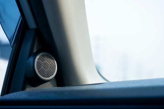 Small speakers radio playing in the car