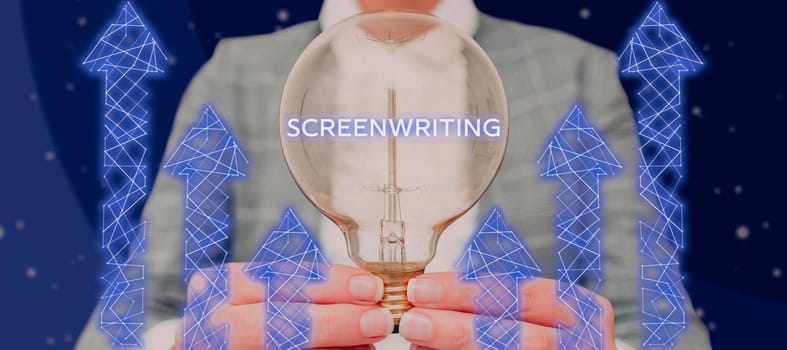 Inspiration showing sign Screenwriting, Word for the art and craft of writing scripts for media communication