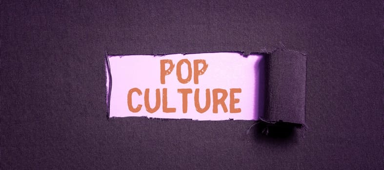 Text caption presenting Pop Culture, Business concept describes the lifestyle and tastes of the majority of mostly younger people